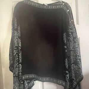 J. Jill Black Tunic with White Floral Border